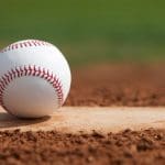 Baseball on the Pitchers Mound Close Up