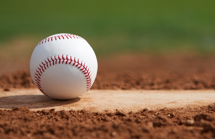 Baseball on the Pitchers Mound Close Up