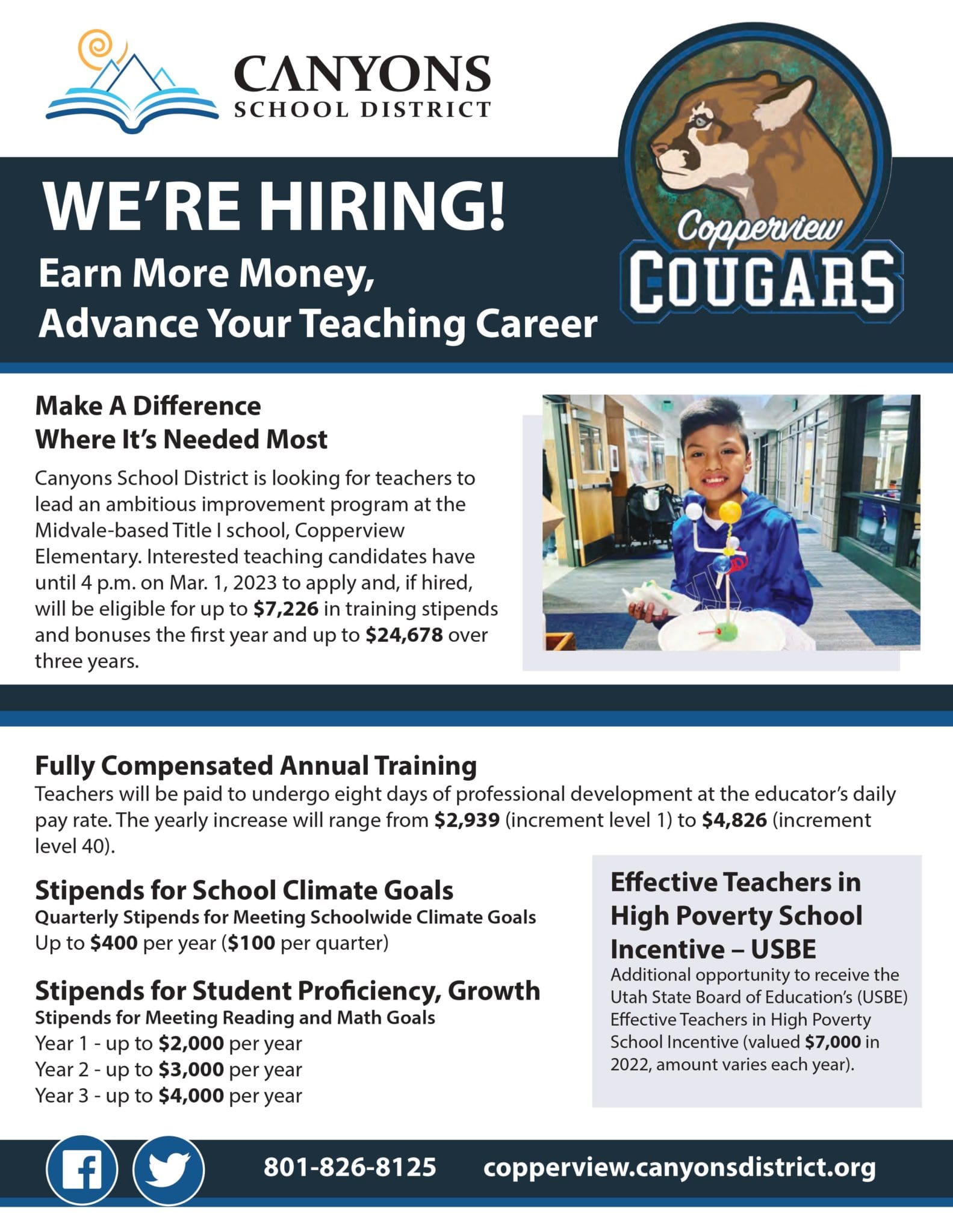 Teachers Needed to Lead, Succeed and Grow with Copperview Elementary